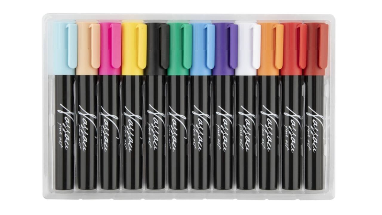 Krijt en raammarkers Nassau set à 12 kleuren