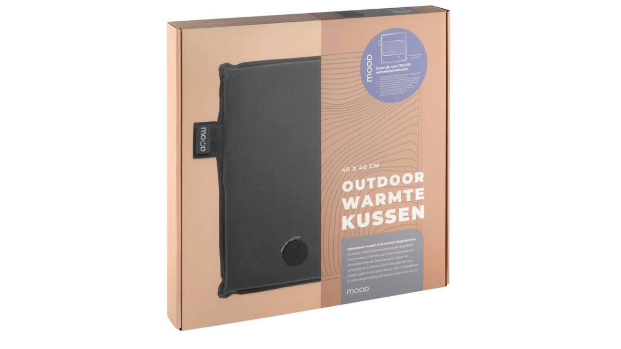 Warmtekussen Mood outdoor 40x40cm grijs