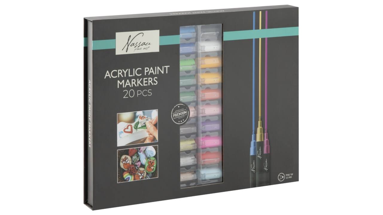 Acrylmarker Nassau set à 20 kleuren