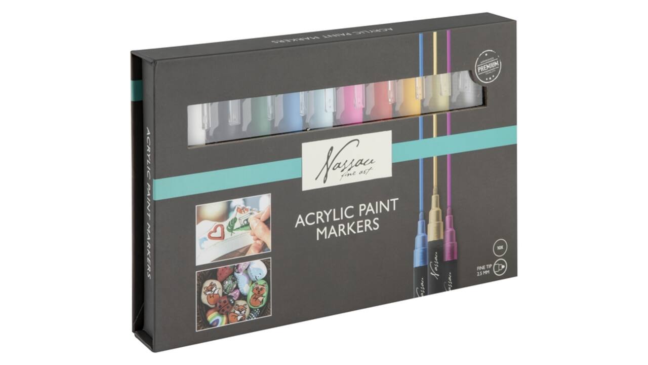 Acrylmarker Nassau set à 10 kleuren