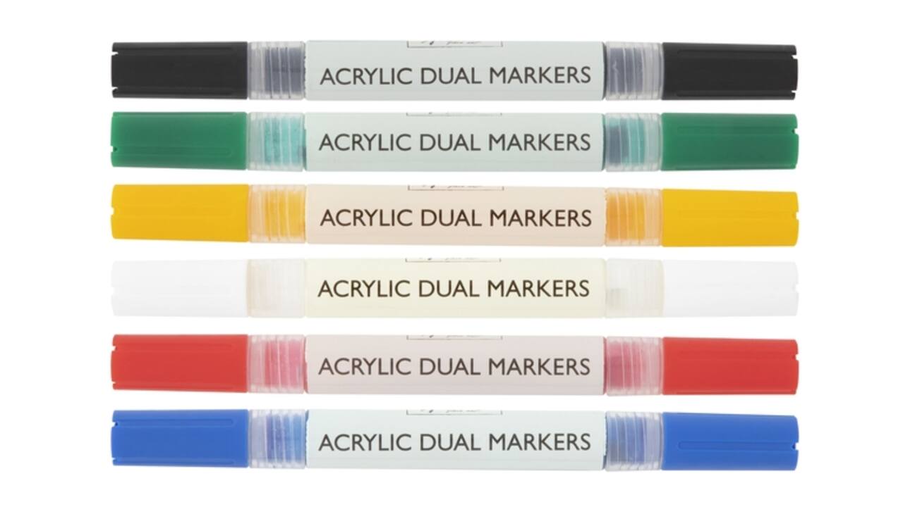 Acrylmarker Nassau duopunt set à 6 kleuren