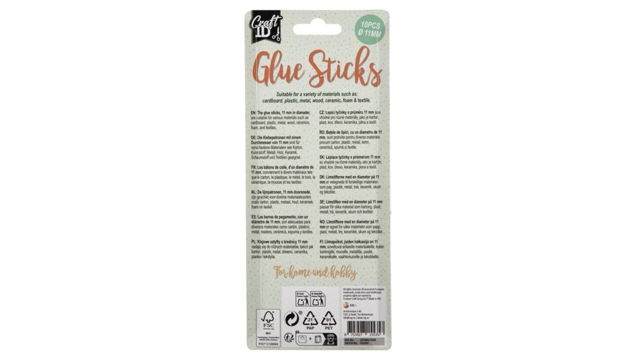 Lijmpatroon Craft ID 15x1,1cm 10 stuks transparant