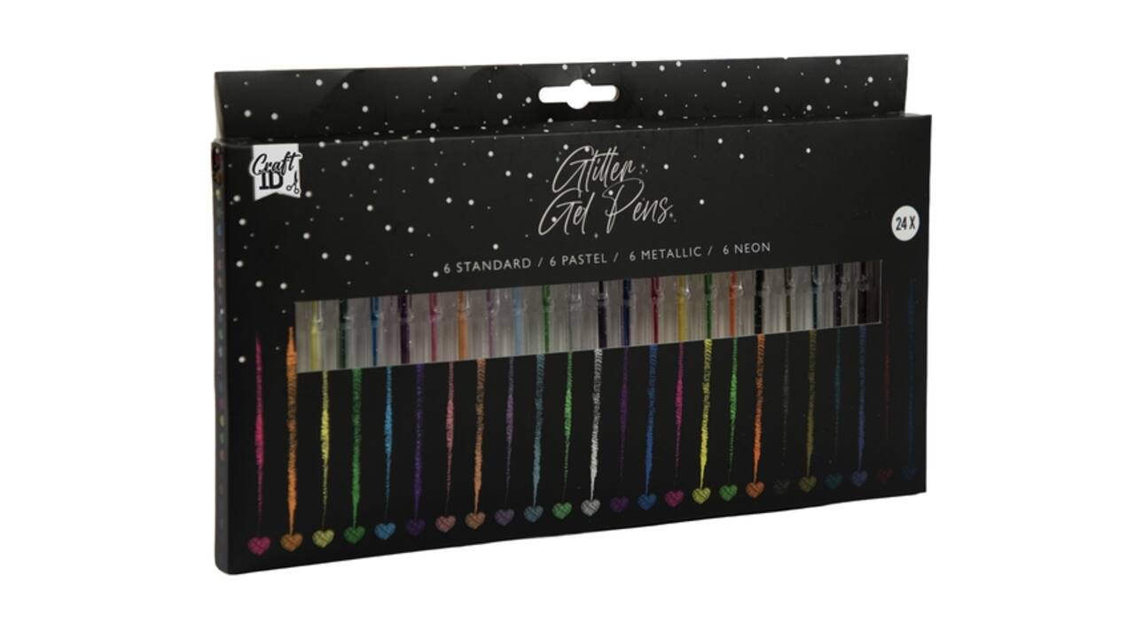 Gelpennen Craft ID glitter set à 24 kleuren