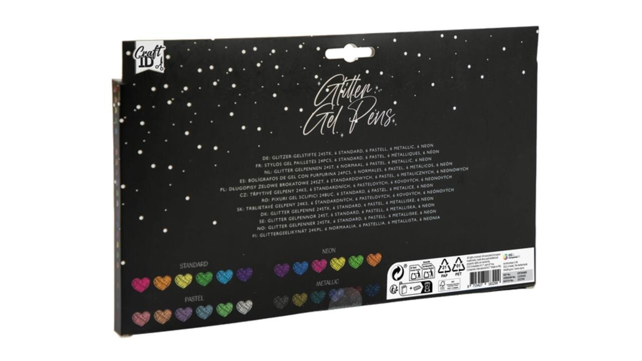 Gelpennen Craft ID glitter set à 24 kleuren