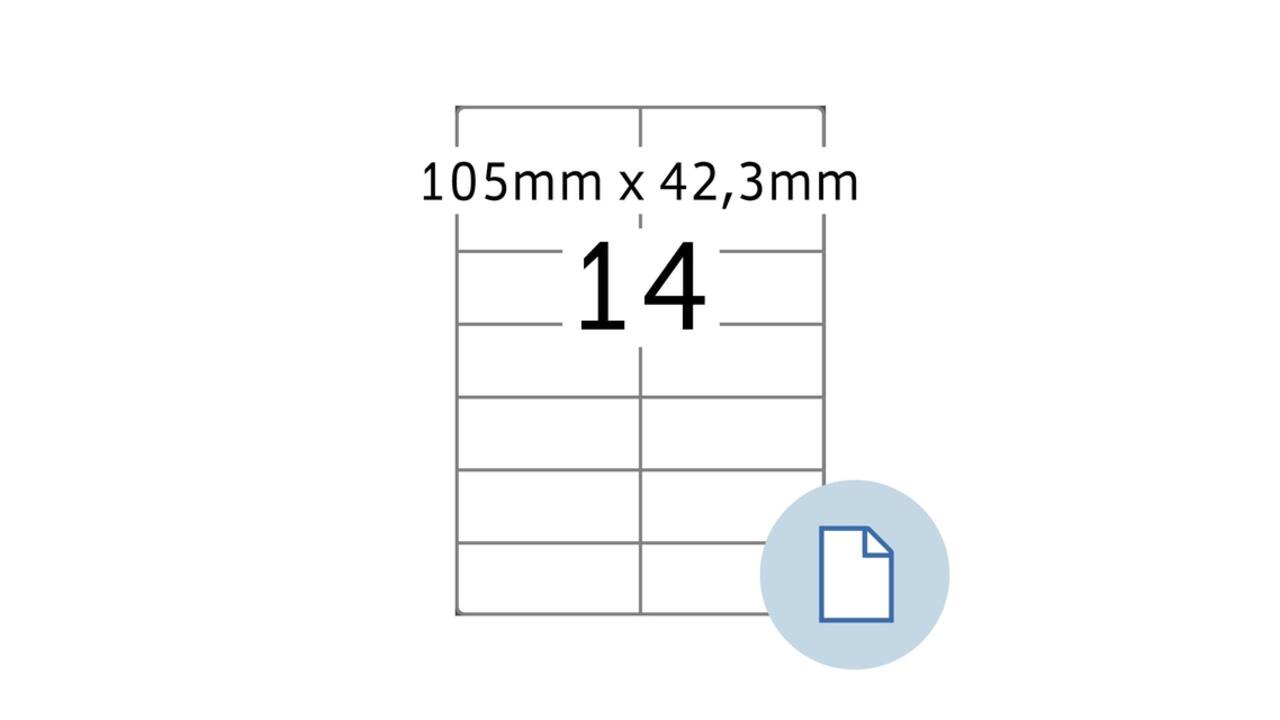Etiket HERMA 8414 A4 EXPR 500 105x42.3mm wit 7000 stuks