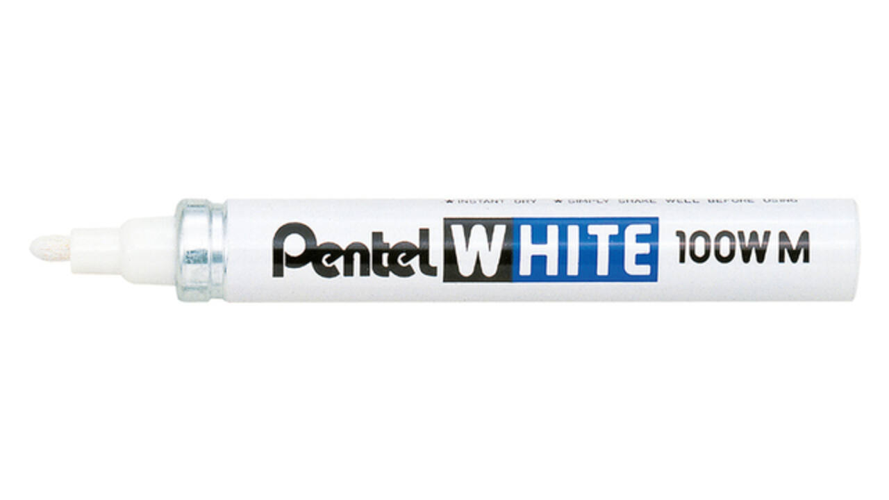Viltstift Pentel 100W rond 2.2mm wit