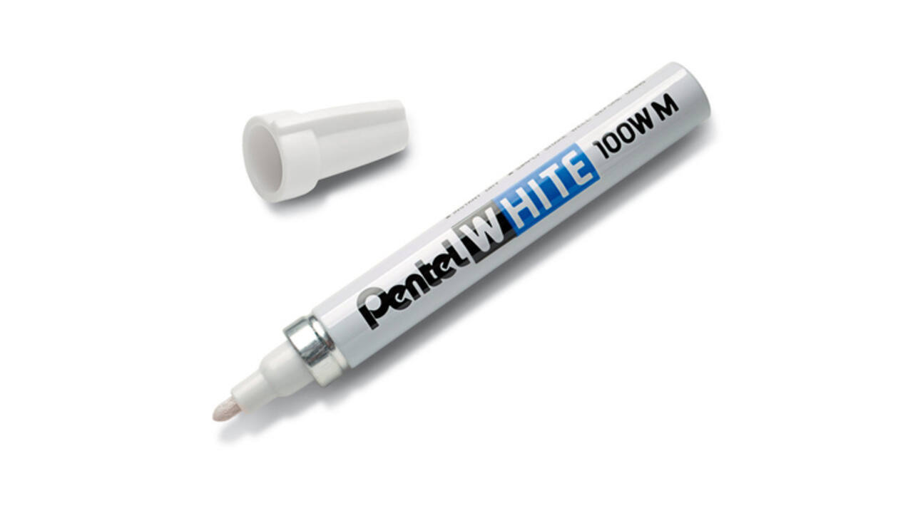 Viltstift Pentel 100W rond 2.2mm wit