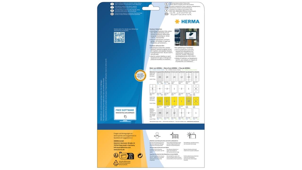 Etiket HERMA 9533 99.1x42.3mm weerbestendig 120 stuks
