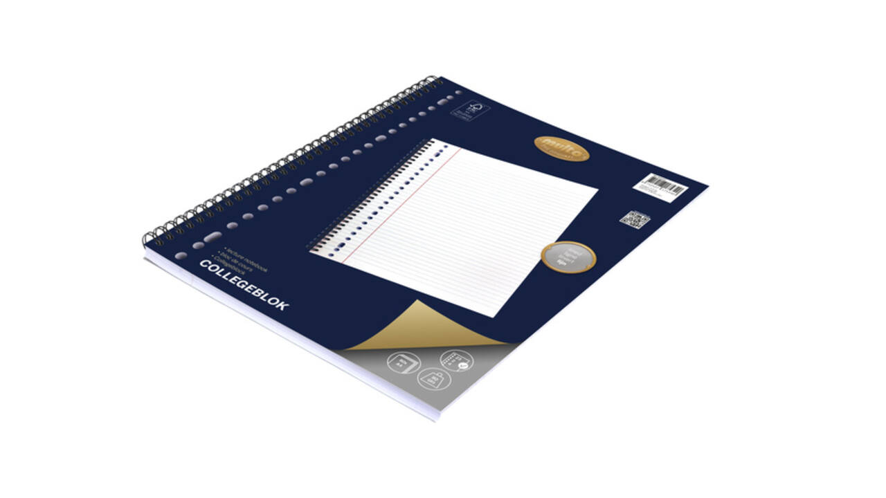 Collegeblok Multo A4 lijn 23 gaats 160 pagina's 90 gram
