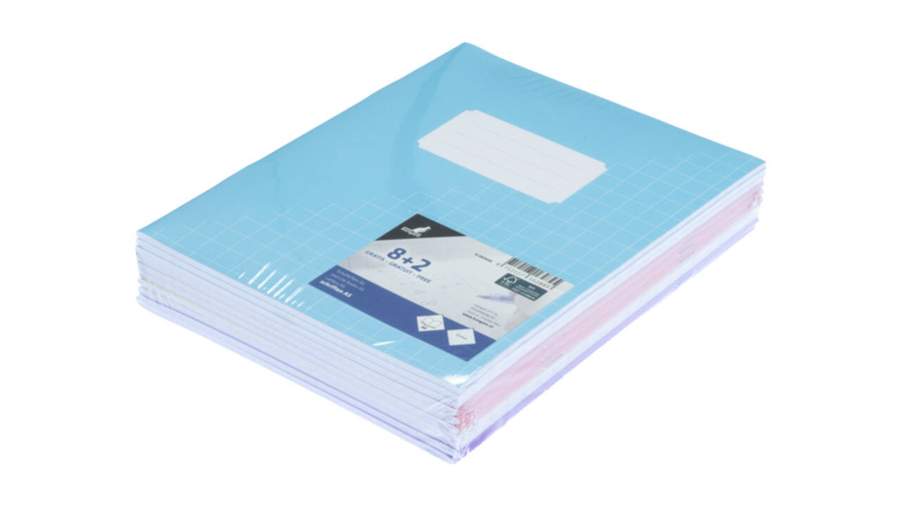 Schrift Kangaro A5 ruit 10mm 80 pagina's 60 gram assorti pastel 10st
