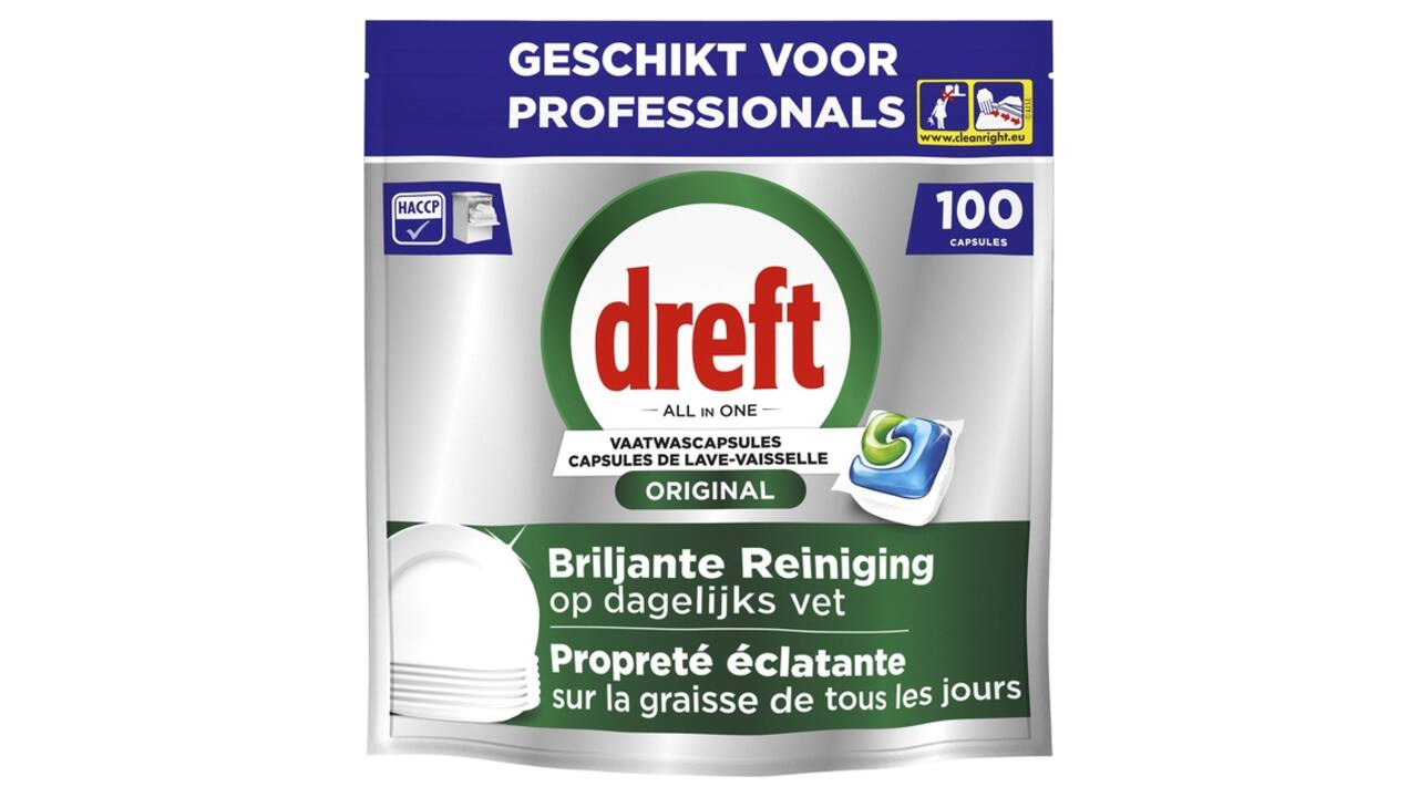 Vaatwastabletten Dreft All-in-1 Professional Regular 100 stuks