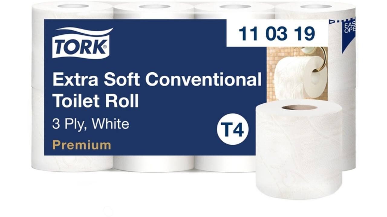Toiletpapier Tork T4 Premium 3-laags 56x155 vel wit 110319
