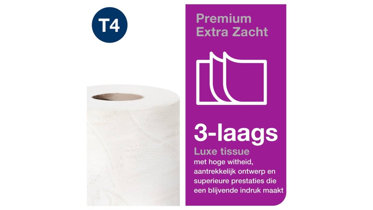 Toiletpapier Tork T4 Premium 3-laags 56x155 vel wit 110319