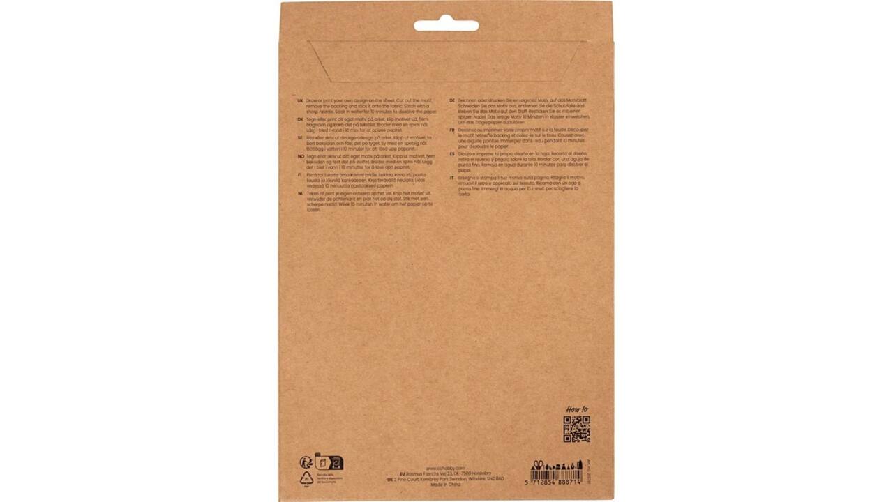 Borduurpapier Creativ Company A5 blister à 8 vellen wit