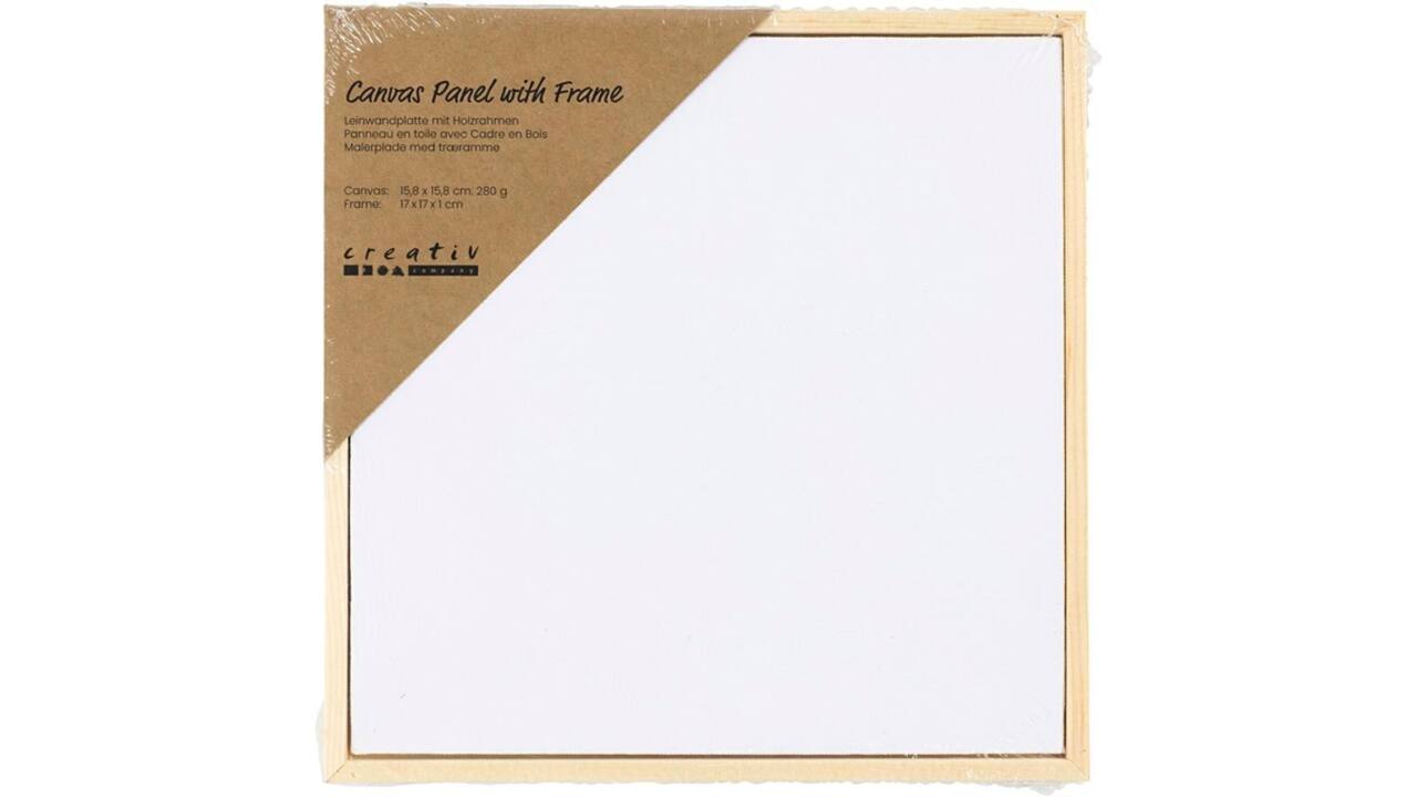 Canvaspaneel Creativ Company met lijst 158x158mm wit