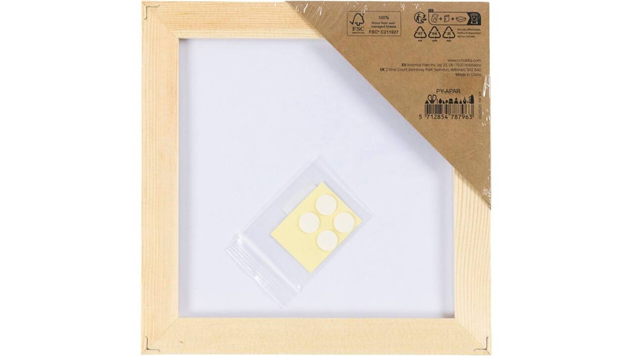Canvaspaneel Creativ Company met lijst 158x158mm wit