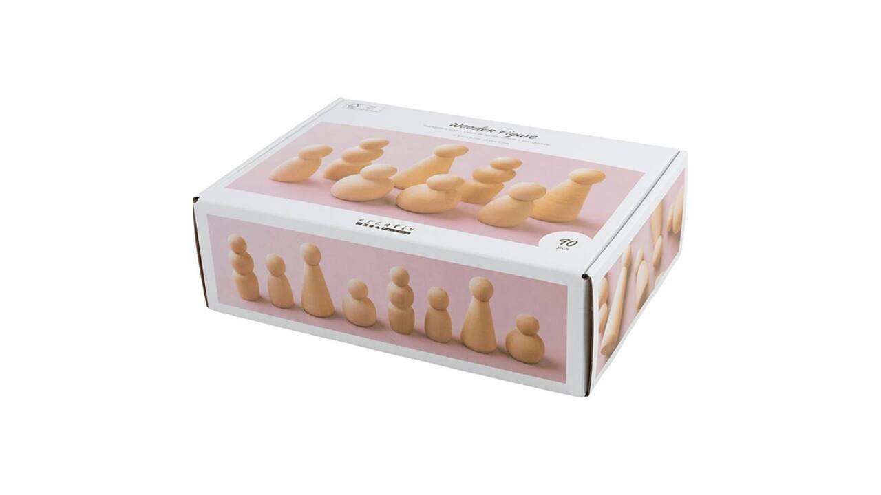 Figuurtjes Creativ Company hout doos à 90 stuks