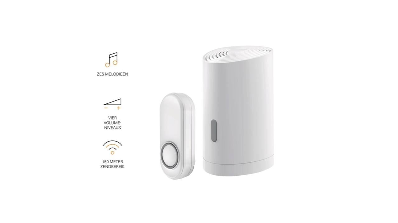Draadloze deurbelset KlikAanKlikUit ACDB-9000AC wit
