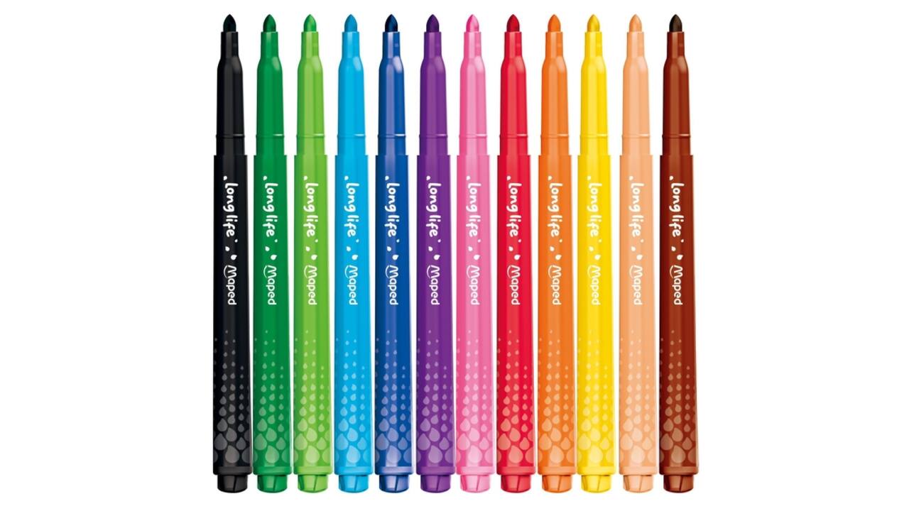 Viltstift Maped Color'Peps Long Life 2.0 set à 12 stuks assorti