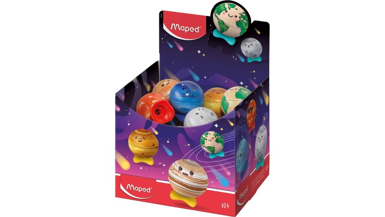 Puntenslijper Maped Planet display à 24 stuks assorti
