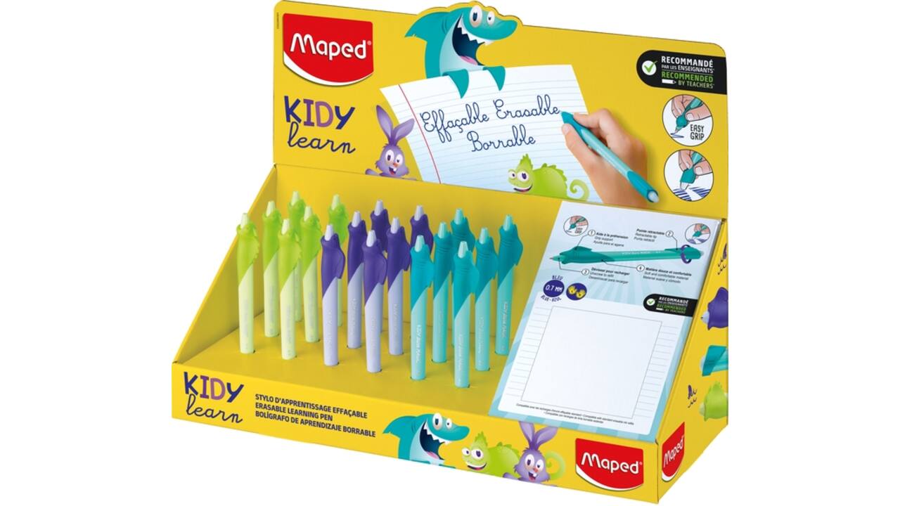 Oefenpen Maped Kidy Learn Magic uitwisbaar display à 18 stuks assorti