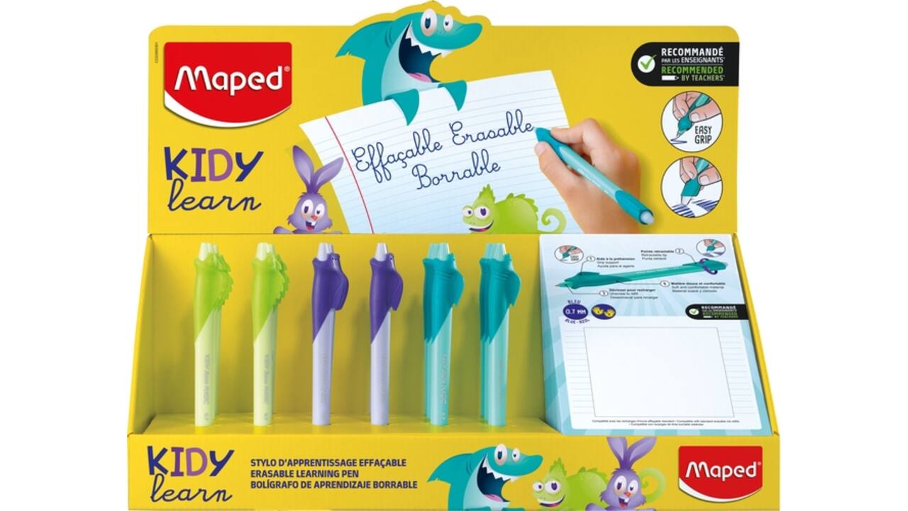 Oefenpen Maped Kidy Learn Magic uitwisbaar display à 18 stuks assorti
