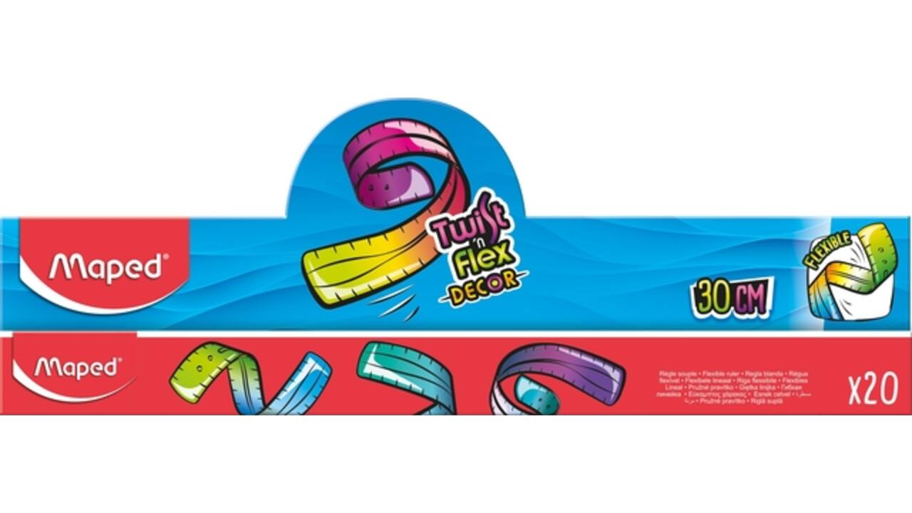 Liniaal Maped Twist 'n Flex Decor Animals 30cm assorti display à 20st