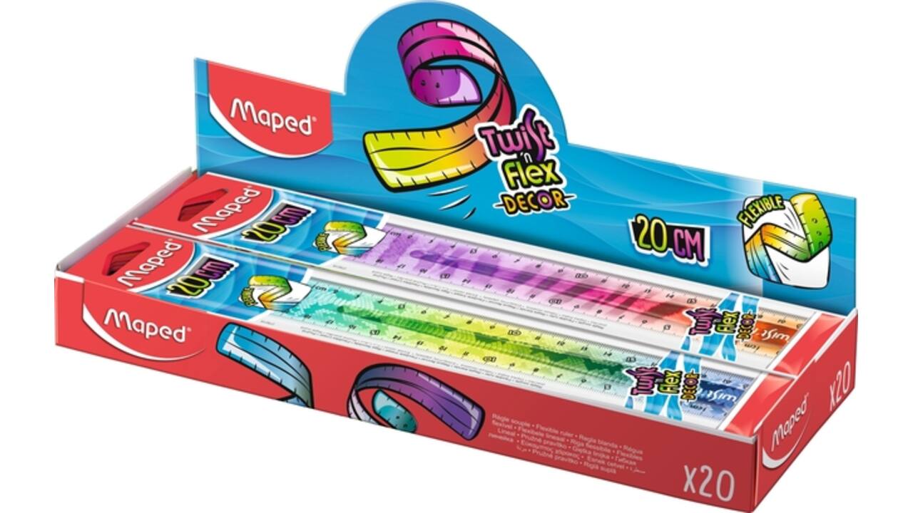 Liniaal Maped Twist 'n Flex Decor Animals 20cm assorti display à 20st