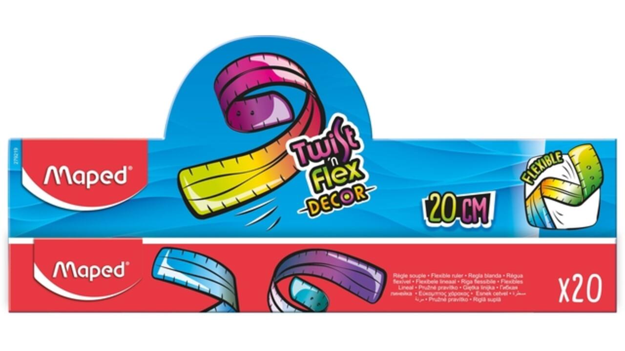 Liniaal Maped Twist 'n Flex Decor Animals 20cm assorti display à 20st