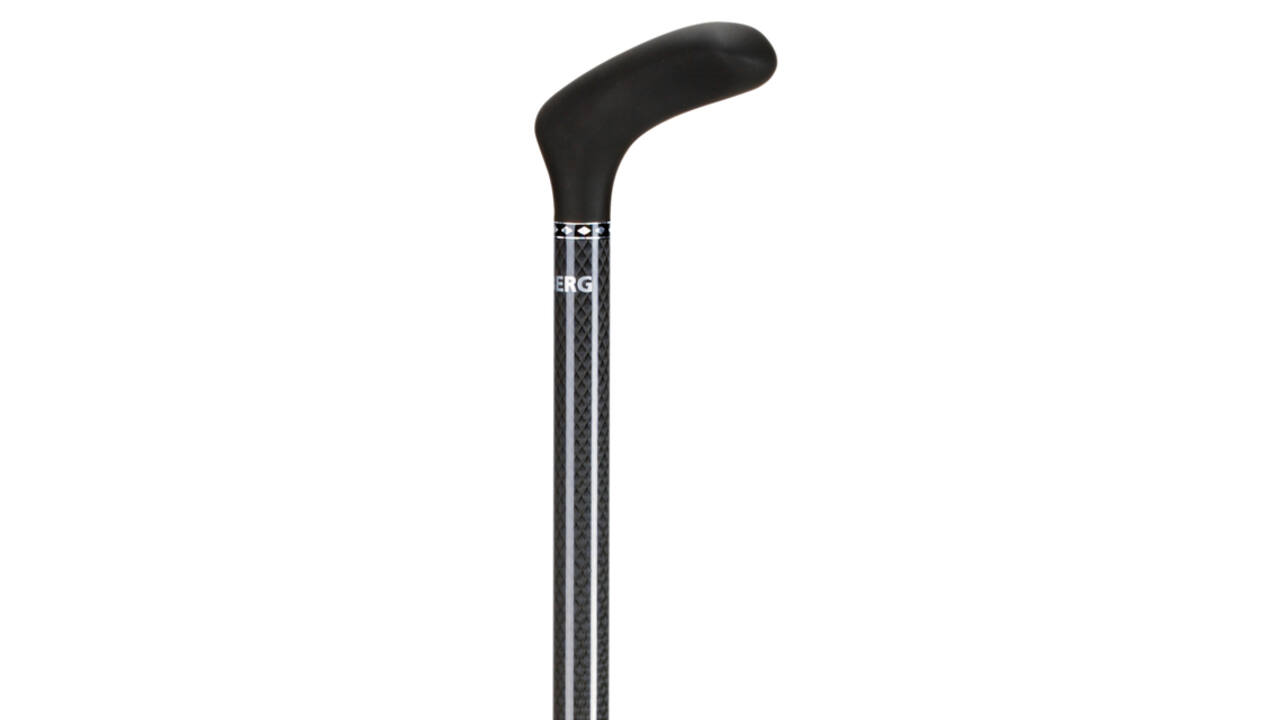 Wandelstok Able2 opvouwbaar carbon soft handvat zwart