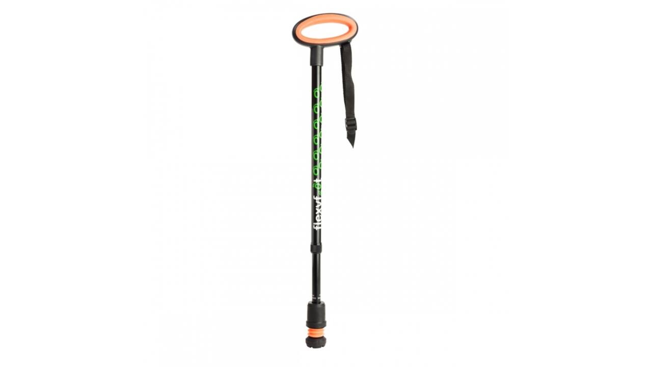 Wandelstok Flexyfoot ovalen handvat zwart