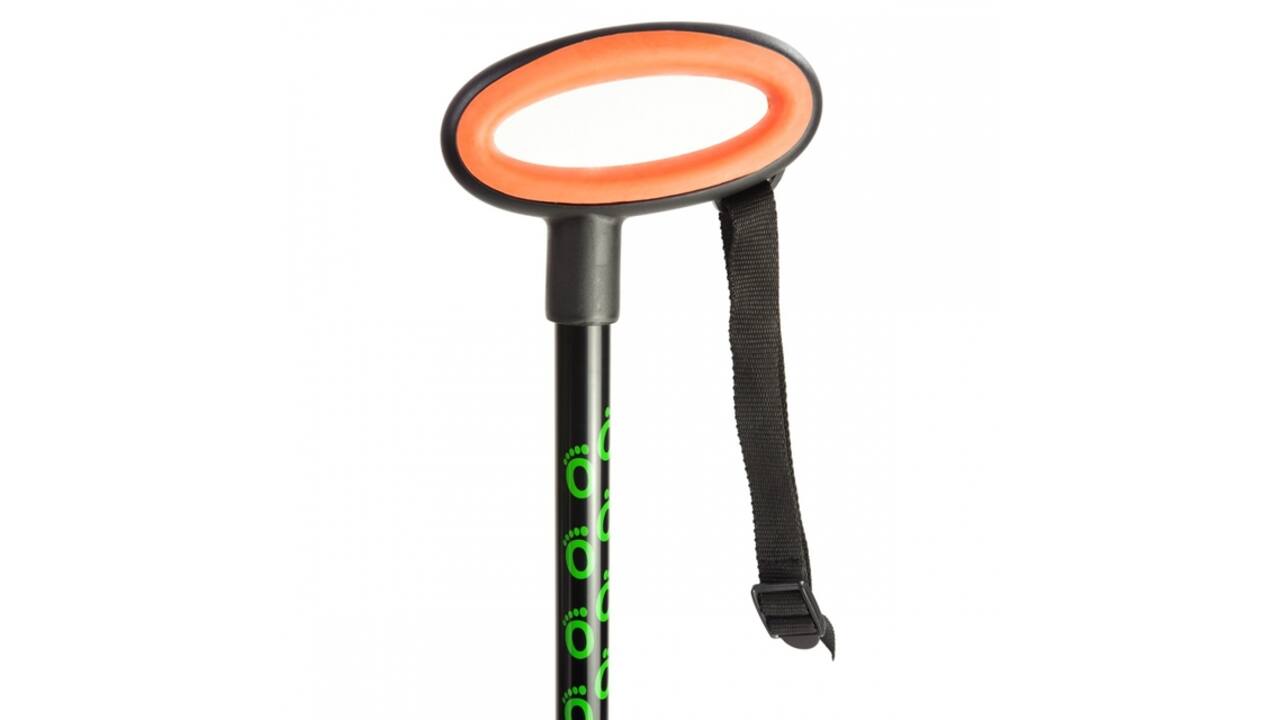 Wandelstok Flexyfoot ovalen handvat zwart