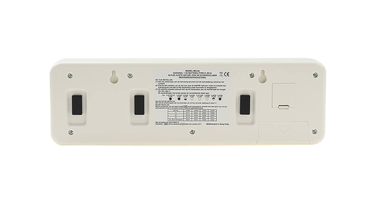 Kalenderklok Twemco BQ-38 wit Nederlands