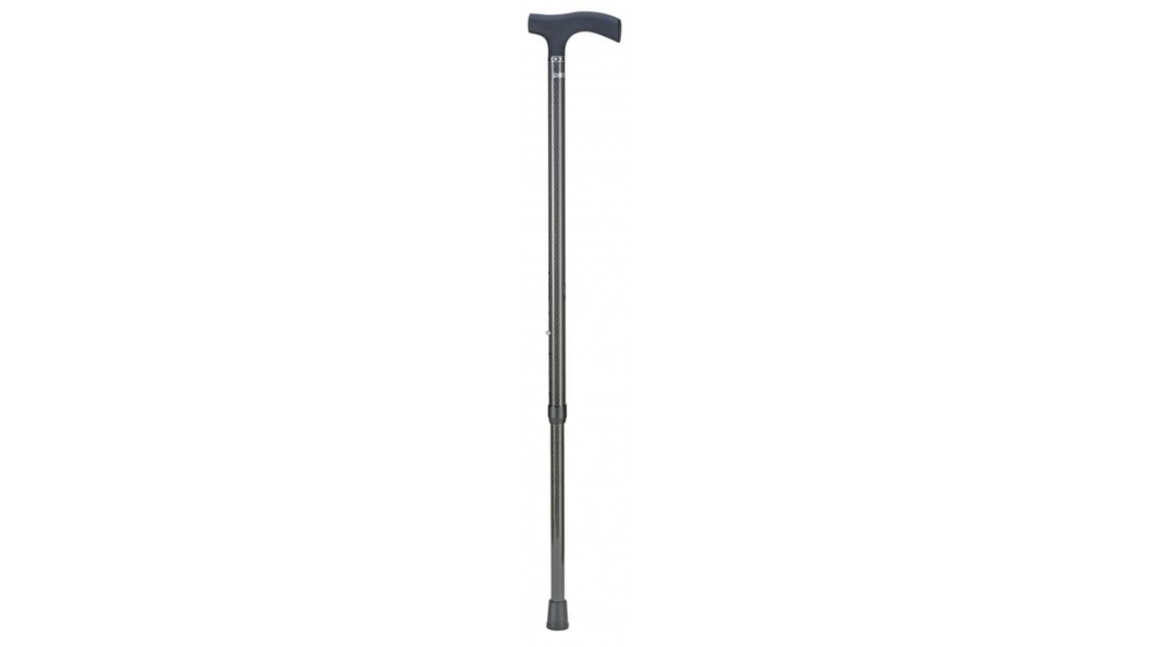 Wandelstok Able2 carbon soft recht handvat zwart