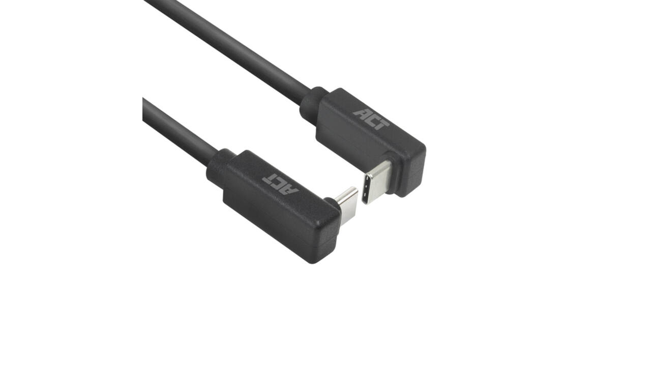 Kabel ACT USB-C hoek boven/beneden 10Gbps 1m