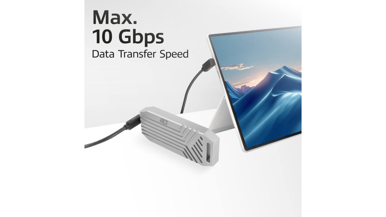 Kabel ACT USB-C hoek boven/beneden 10Gbps 1m