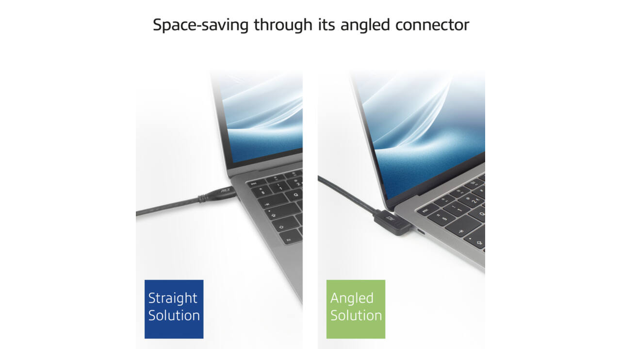 Kabel ACT USB-C standaard naar USB-C hoek 10Gbps 2m
