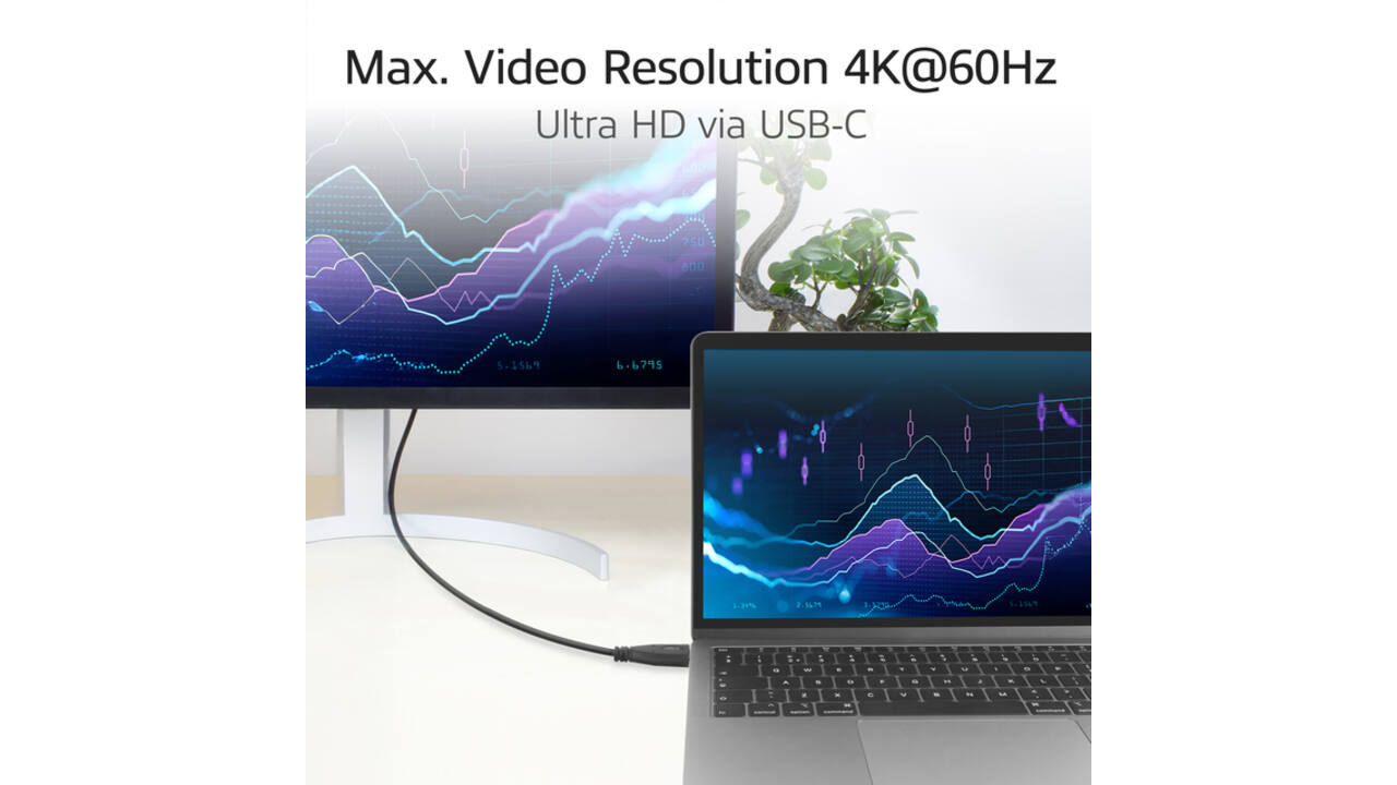 Kabel ACT USB-C standaard naar USB-C hoek boven/beneden 10Gbps 2m
