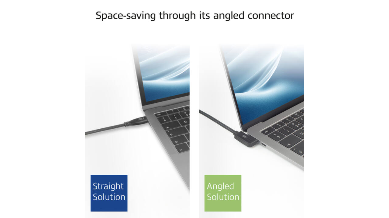 Kabel ACT USB-C hoek links/rechts USB-C hoek boven/beneden 10Gbps 1m