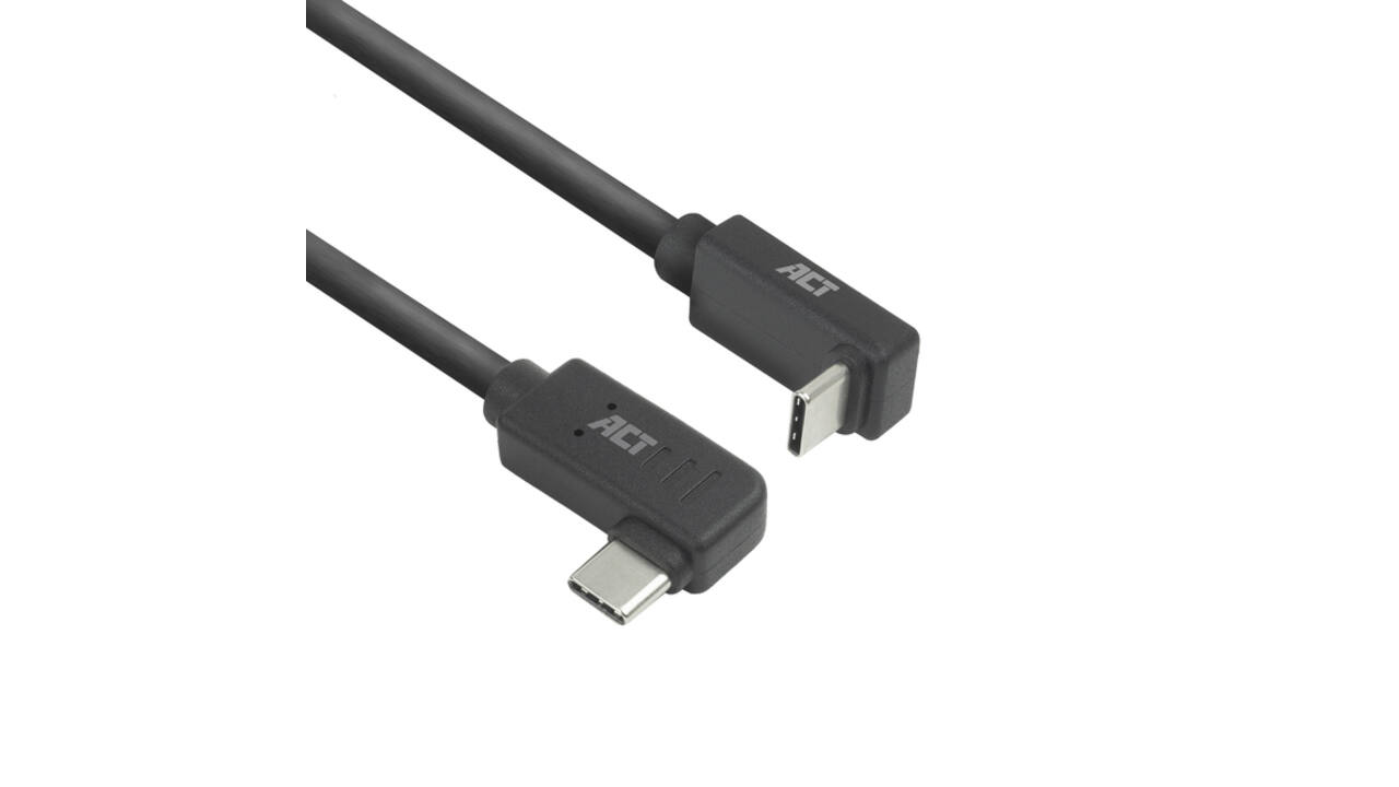 Kabel ACT USB-C hoek links/rechts USB-C hoek boven/beneden 10Gbps 2m
