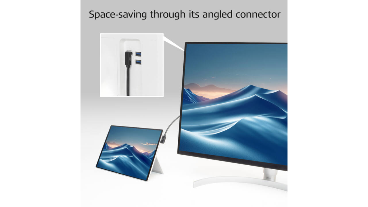 Kabel ACT USB-C hoek links/rechts USB-C hoek boven/beneden 10Gbps 2m