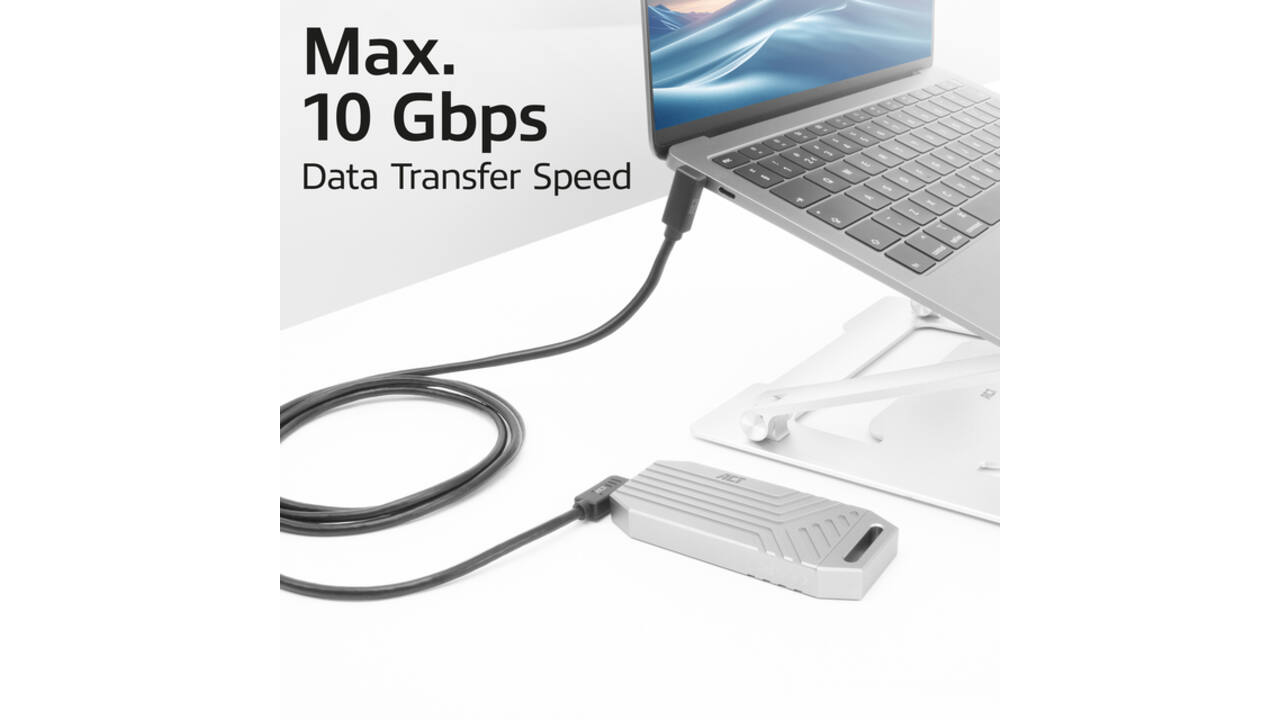 Kabel ACT USB-C hoek links/rechts USB-C hoek boven/beneden 10Gbps 2m