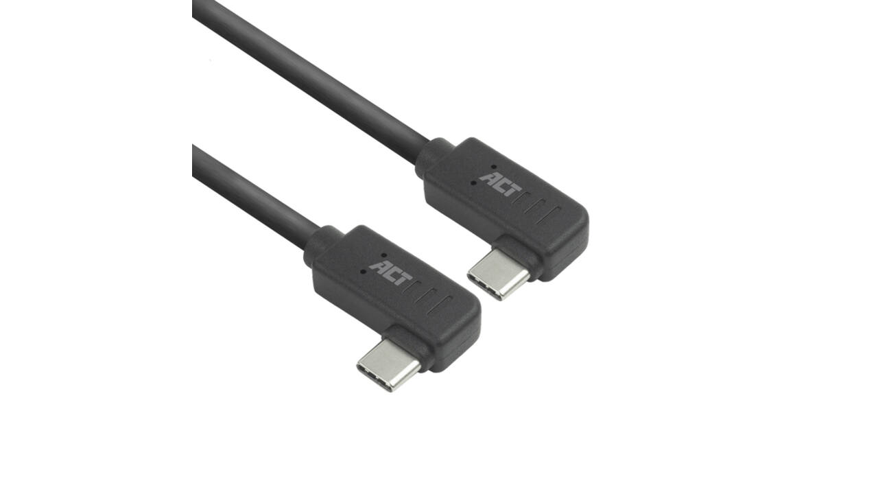 Kabel ACT USB-C hoek links/rechts 10Gbps 2m