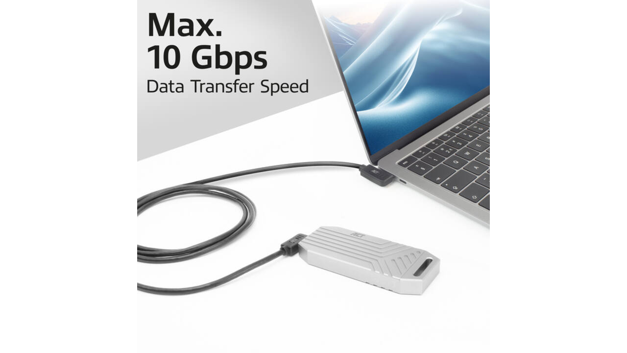Kabel ACT USB-C hoek links/rechts 10Gbps 1m
