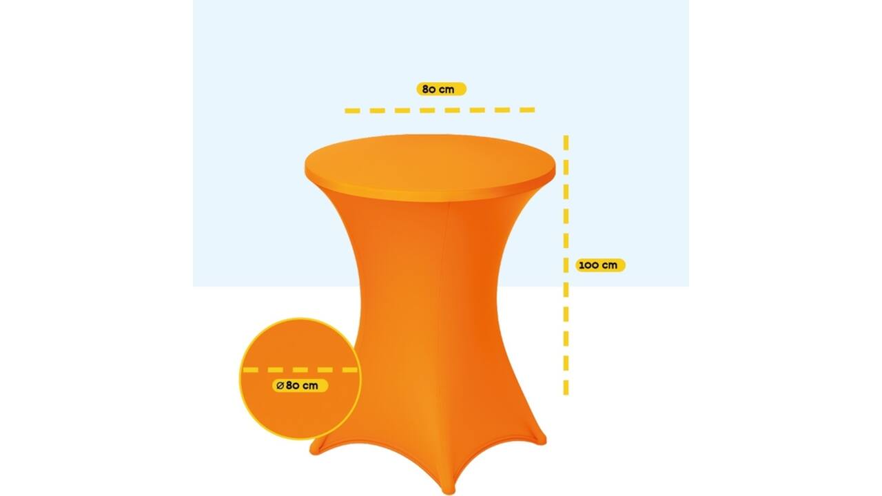 Tafelrok BRASQ voor statafel 80cm oranje