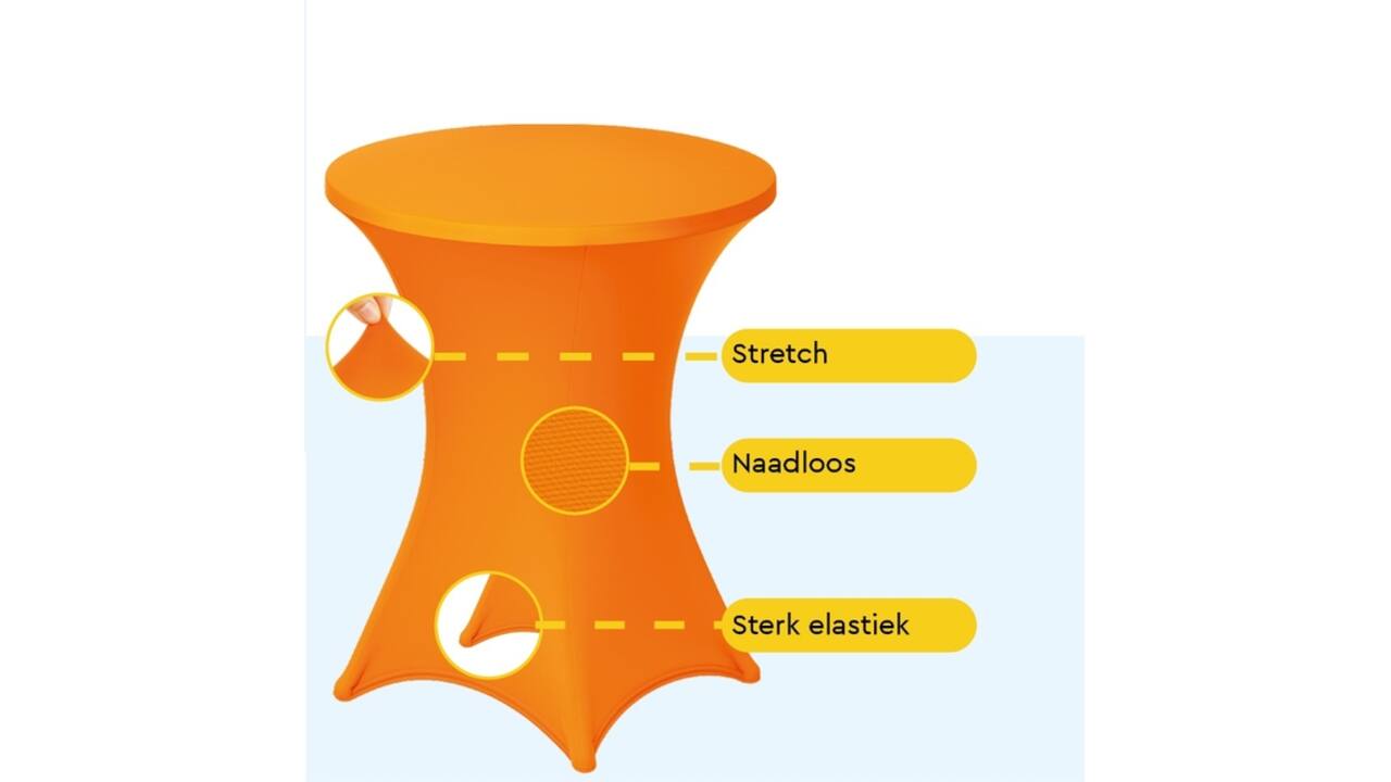 Tafelrok BRASQ voor statafel 80cm oranje