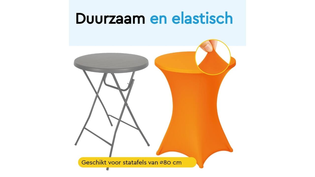 Tafelrok BRASQ voor statafel 80cm oranje