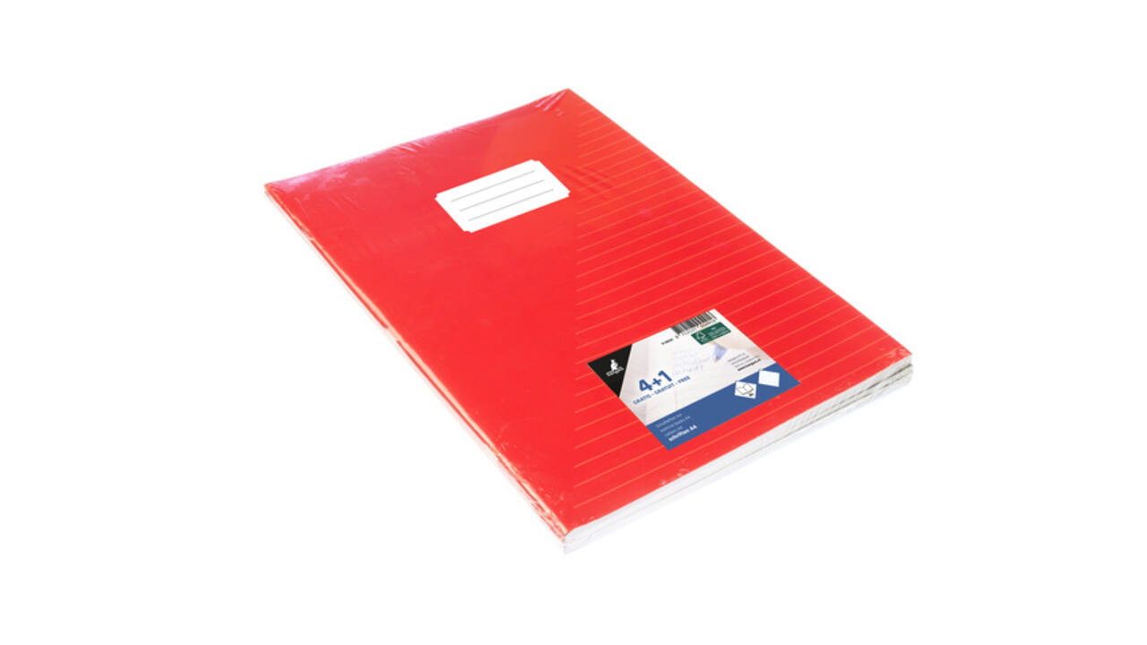 Schrift Kangaro A4 lijn 80 pagina's 60gr assorti pak à 5 stuks