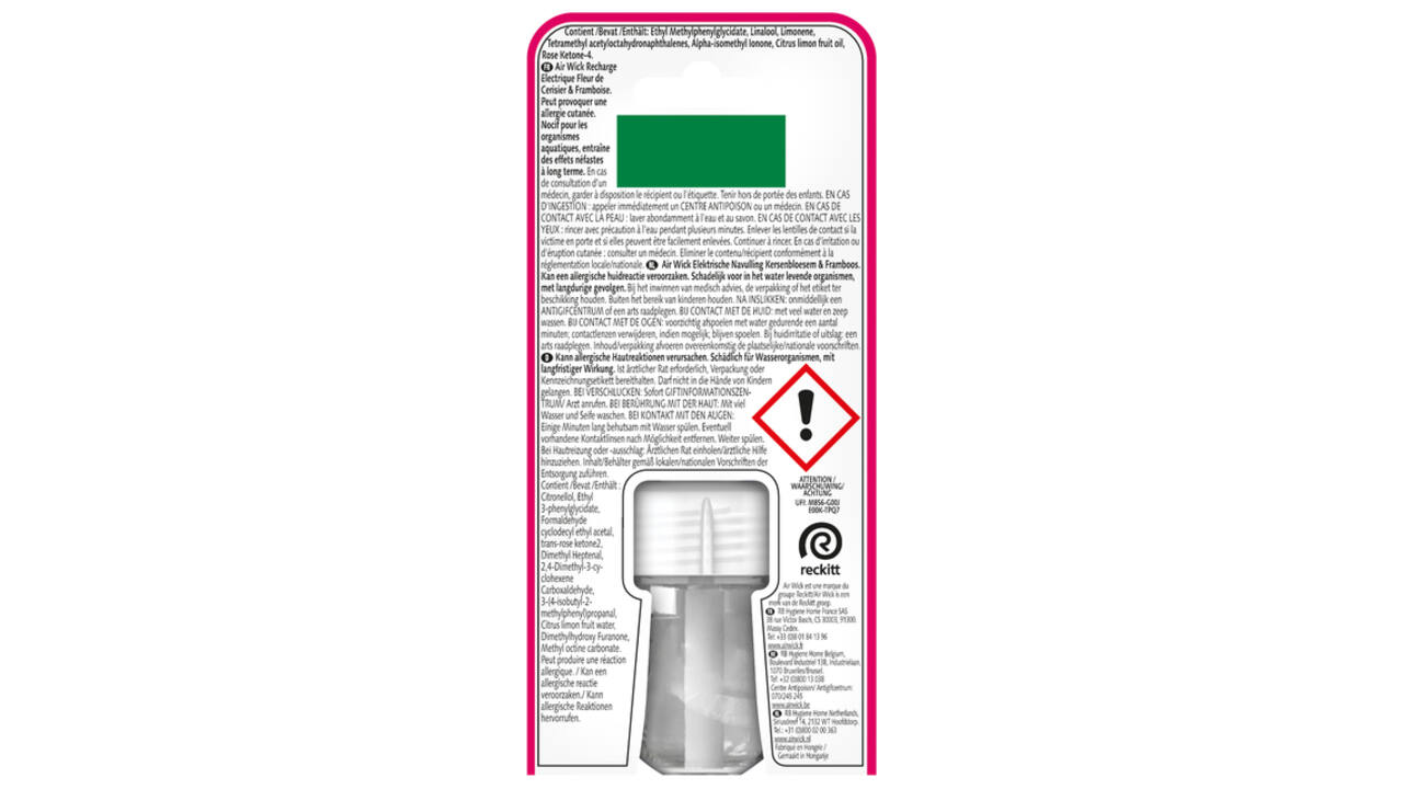 Luchtverfrisser AirWick Electrical Kersenbloesem & Framboos refill 19ml