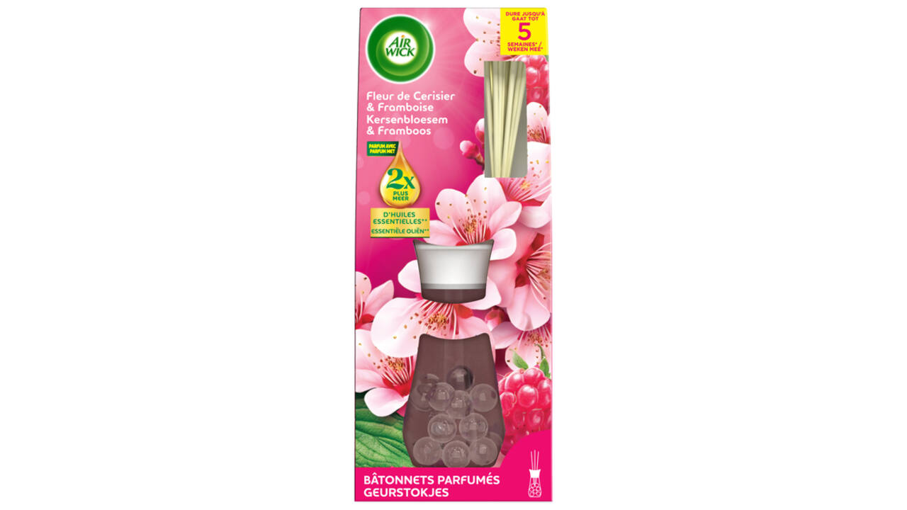 Geurstokjes AirWick Essential Oil Kersenbloesem & Frambozen 25ml